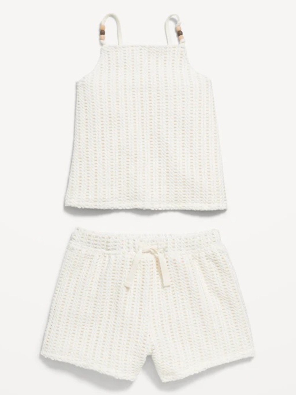 Old Navy Crochet-Knit Beaded Tank Top and Shorts Set